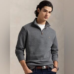 Polo Ralph Lauren Gray Estate-Rib Quarter-Zip Pullover XLT
